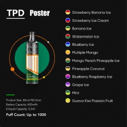 TPD approved 500-1000 puffs 2% nic salt 2ml-3.5ml e liquid 600mah battery SS304 material TPD certisfied disposabe vape pen MOQ 200 pcs
